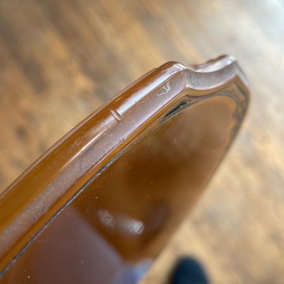 Vintage Resin Hand Mirror Floral Etching - Picture 12 of 13